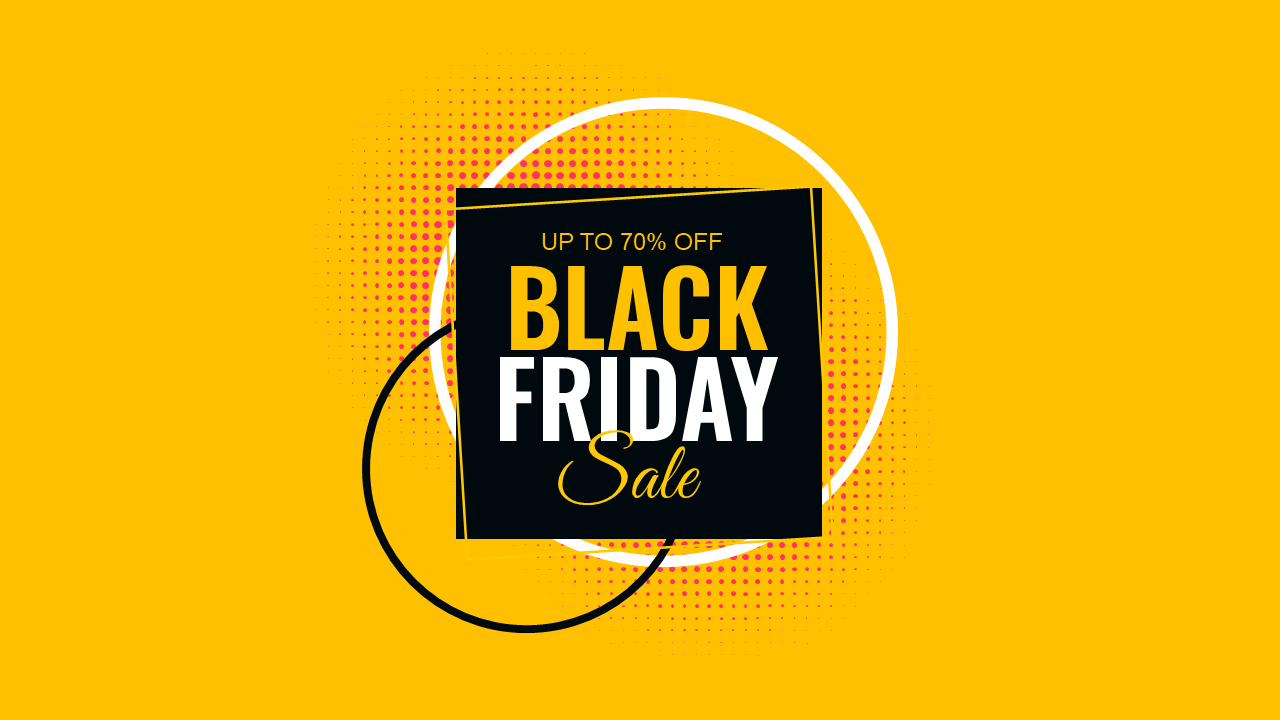 Sarı zemin üzerinde Black Friday indirim kampanyası tasarımı